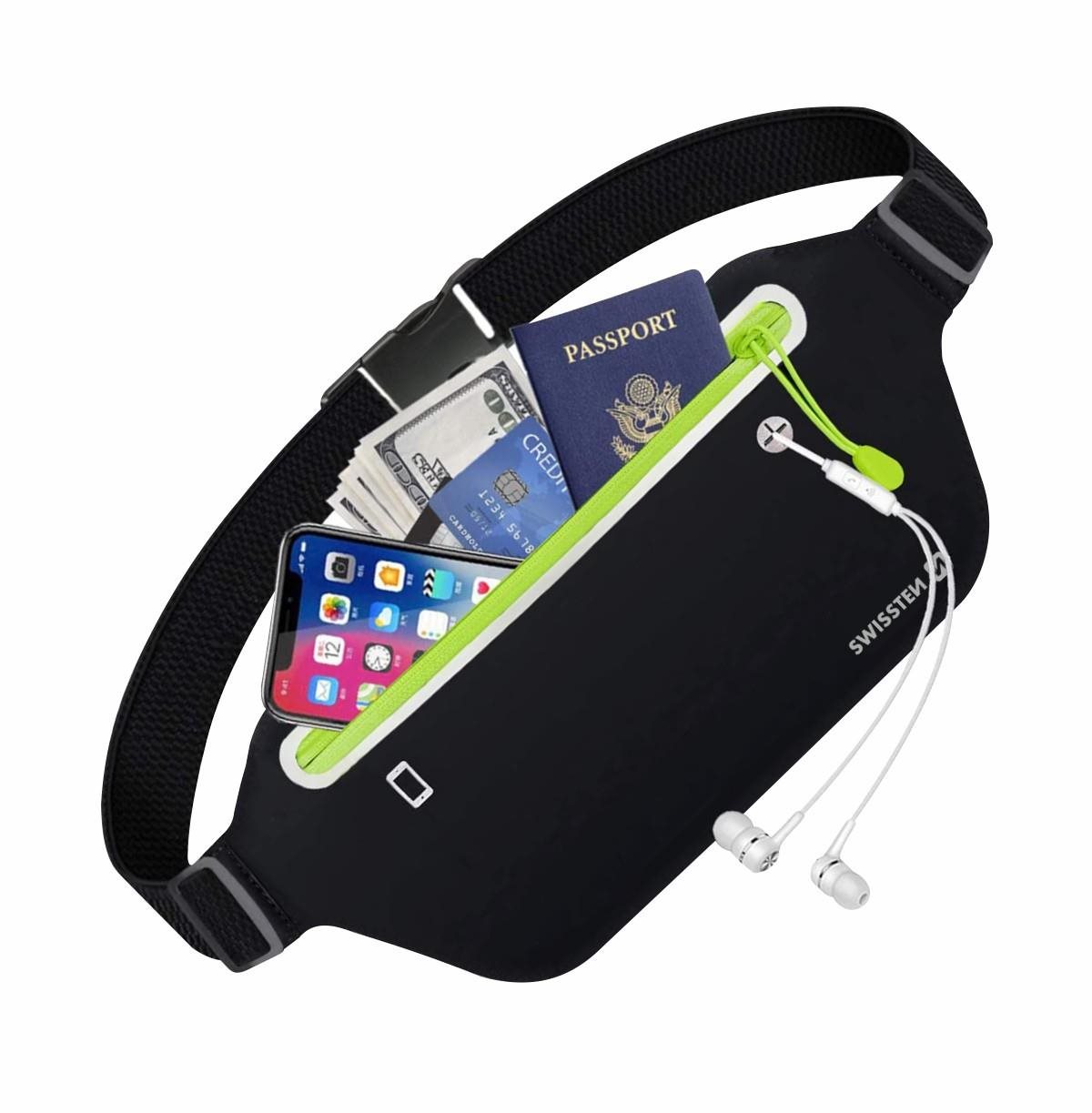 Swissten Line Case Gürteltasche schwarz Handyhülle