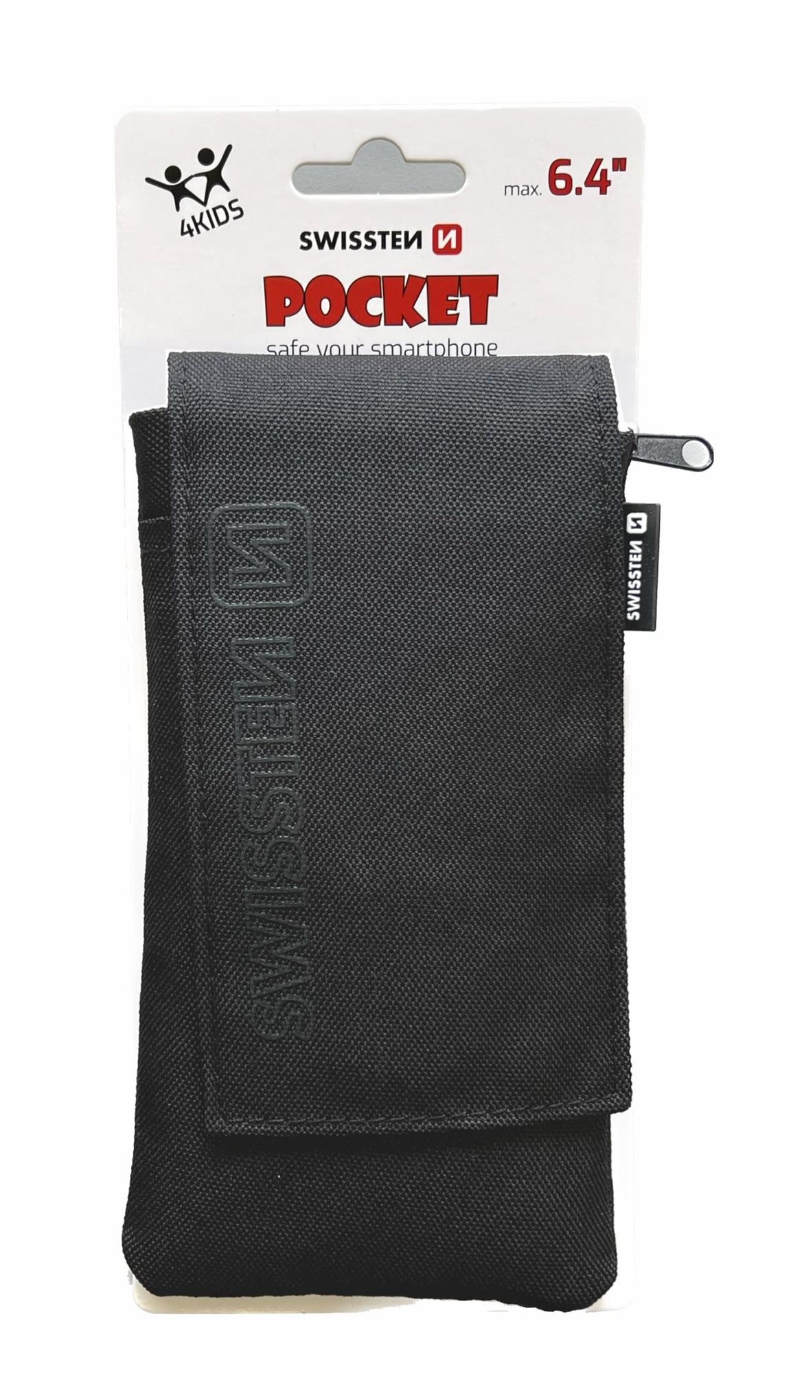 Swissten Pocket 6,4" fekete tok Mobiltelefon tok