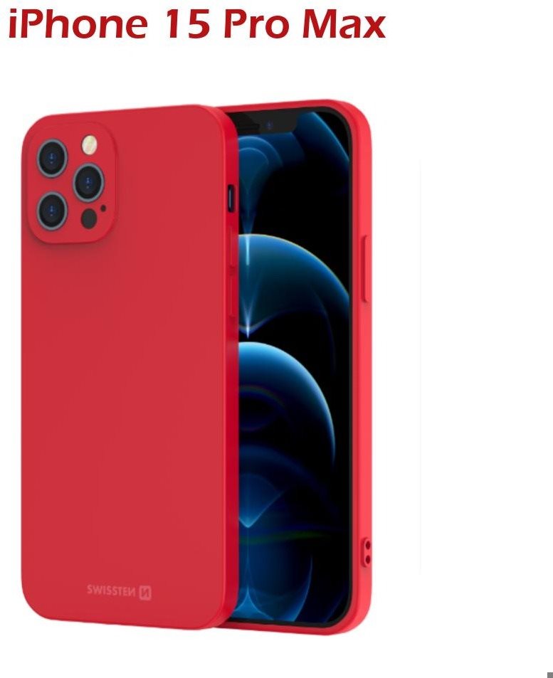 Swissten Soft Joy Apple iPhone 15 Ultra piros tok Telefon tok