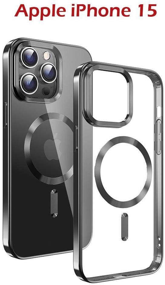 Swissten Clear Jelly MagStick Metallic pre iPhone 15 Plus čierny...