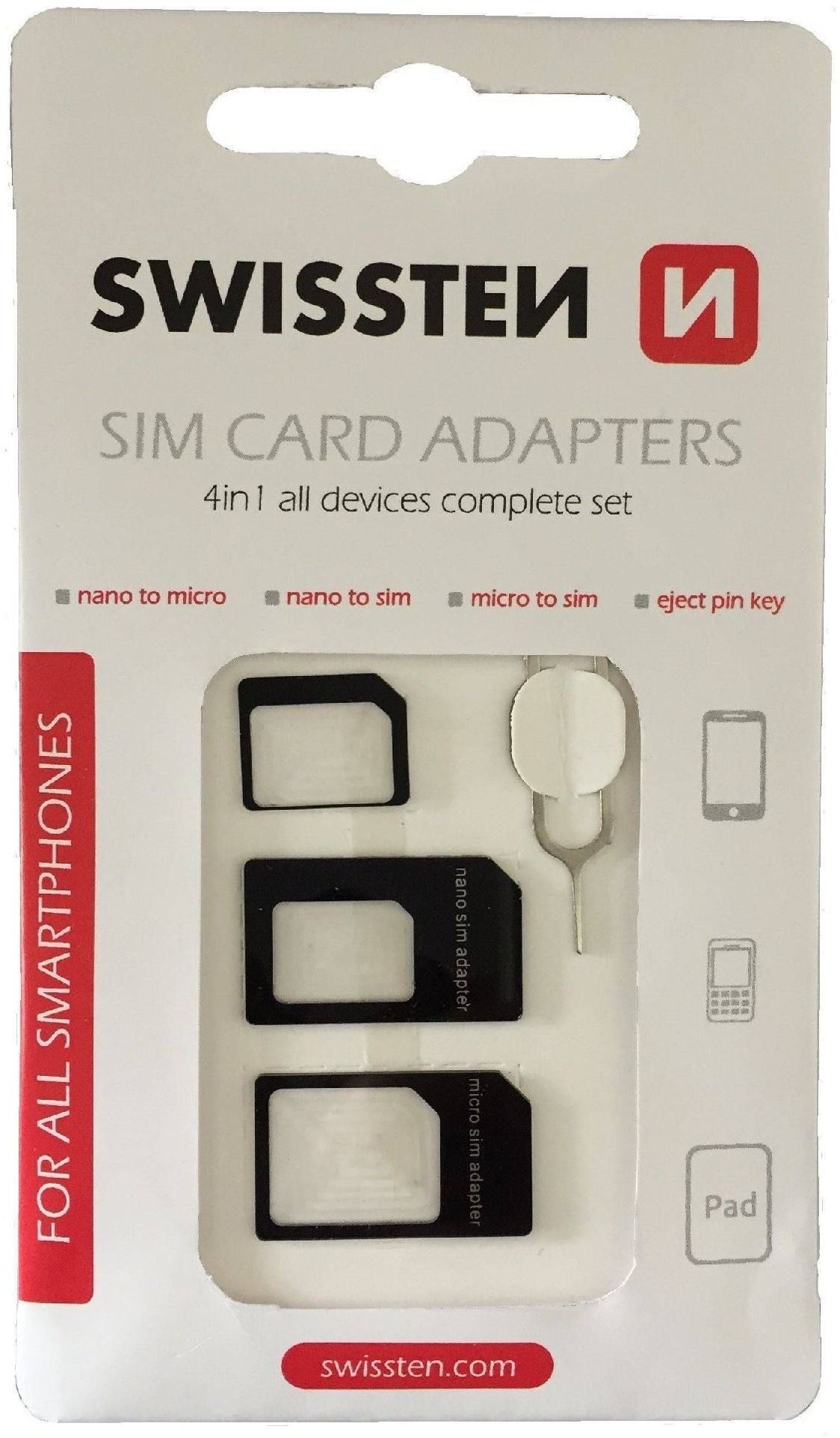 Adaptateur sim Swissten 4en1 Adaptateur