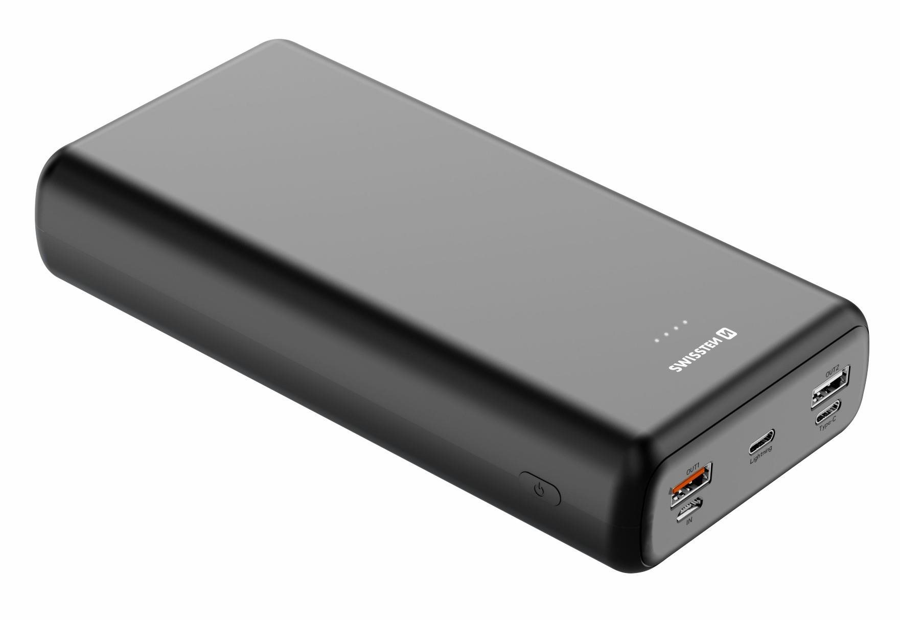 Swissten Power Line Power Bank 30000mAh 20W Power Delivery - fekete...