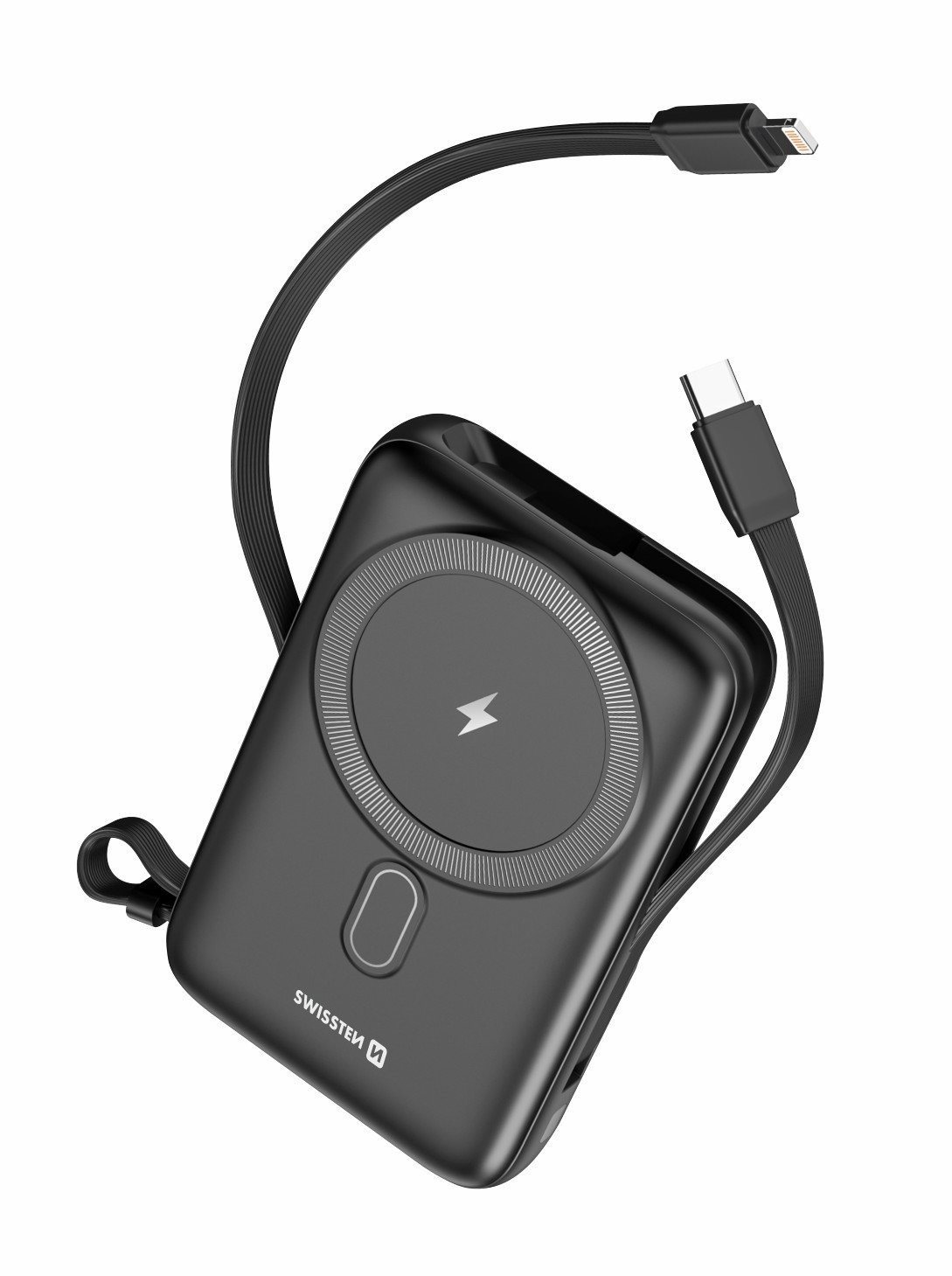 Swissten Power Bank 10000 mAh PD 20W beépített USB-C és Lightning...