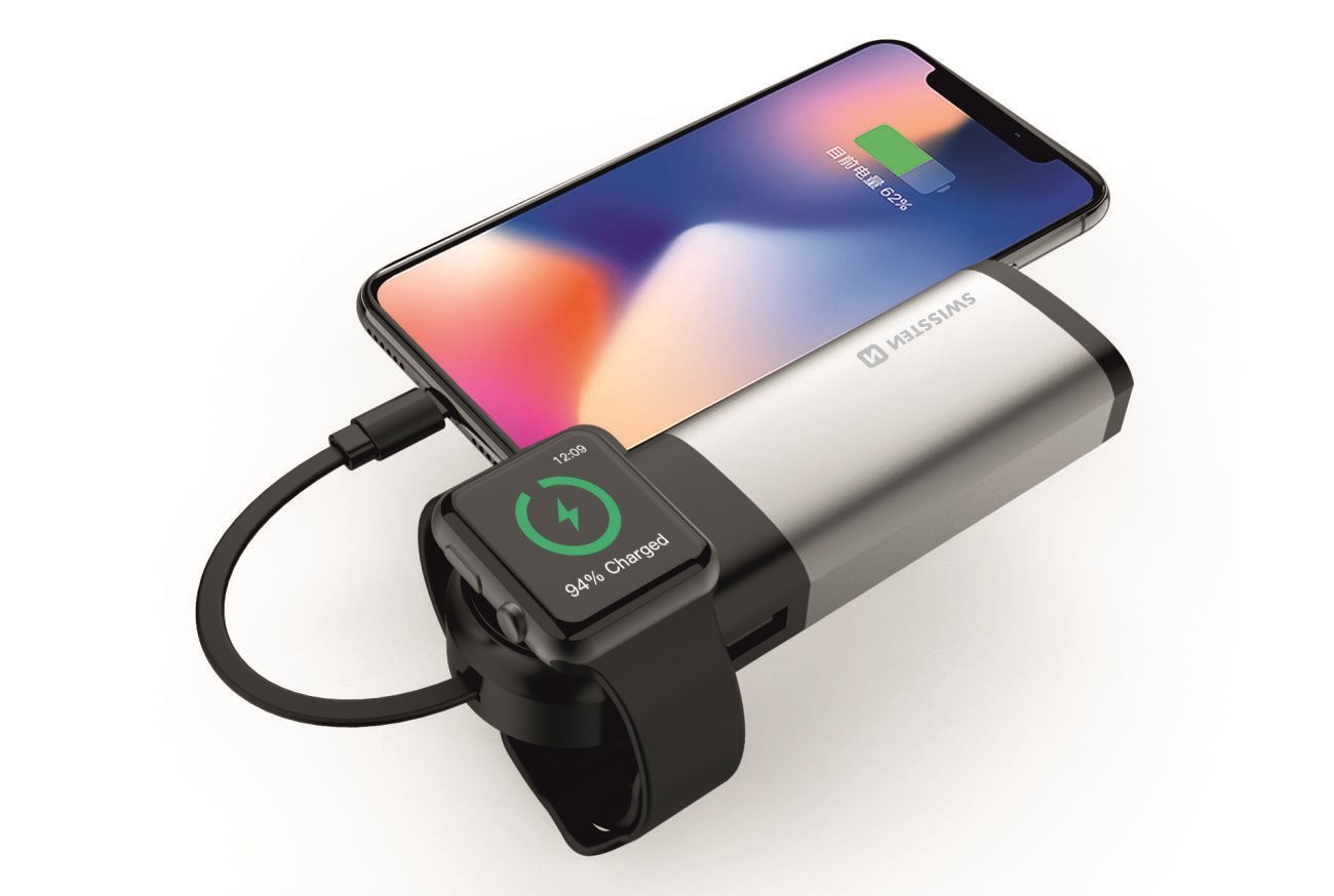 Swissten 2in1 Apple Watch Mfi Power Bank 6700mAh Power Bank