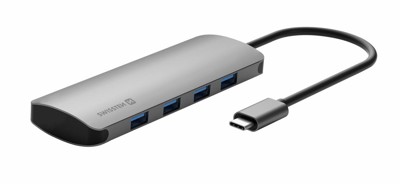 Swissten USB-C HUB 4-IN-1 (4x USB 3.0) Aluminium USB Hub