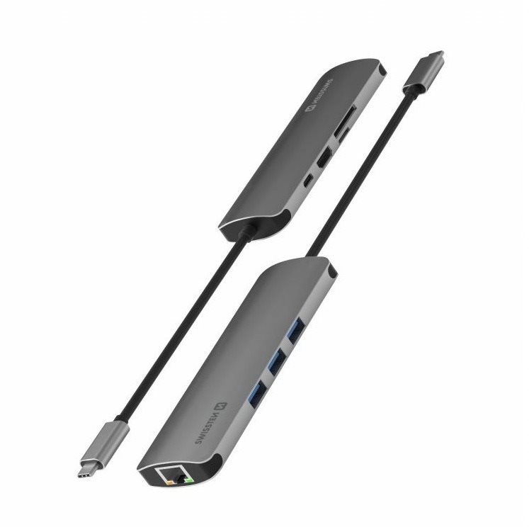 Swissten USB-C HUB 8-IN-1 (USB-C PD, HDMI 4K, LAN RJ45, 3x USB 3.0,...