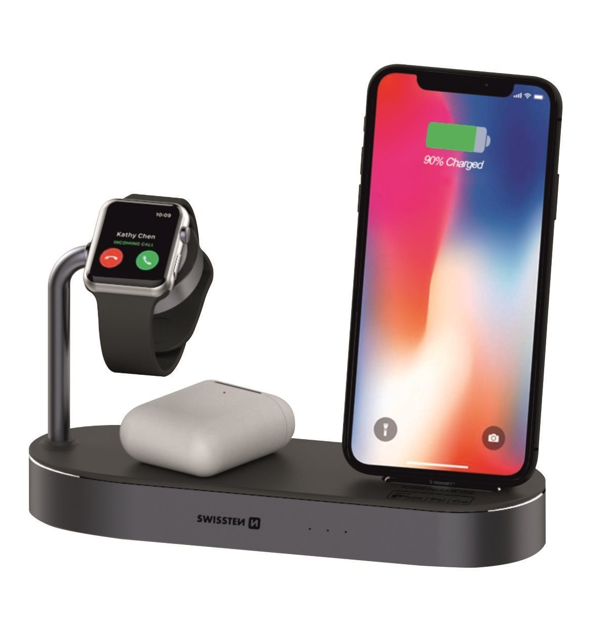 Swissten Wireless 4 v 1 MFi Bezdrôtová nabíjačka