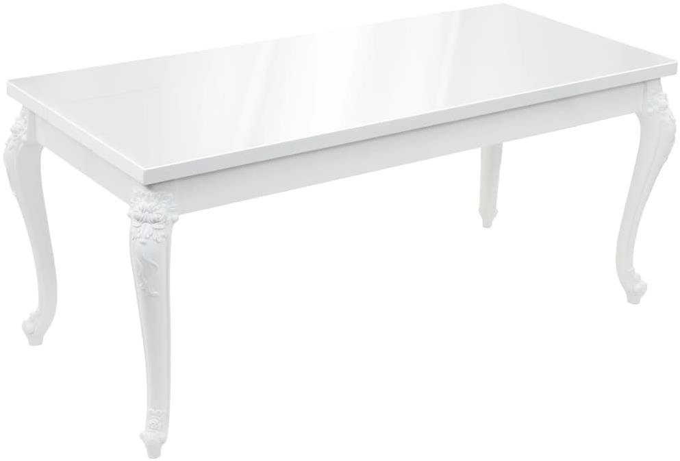 Jedálenský stôl 179 × 89 × 81 cm vysoký lesk, biely, 246958...