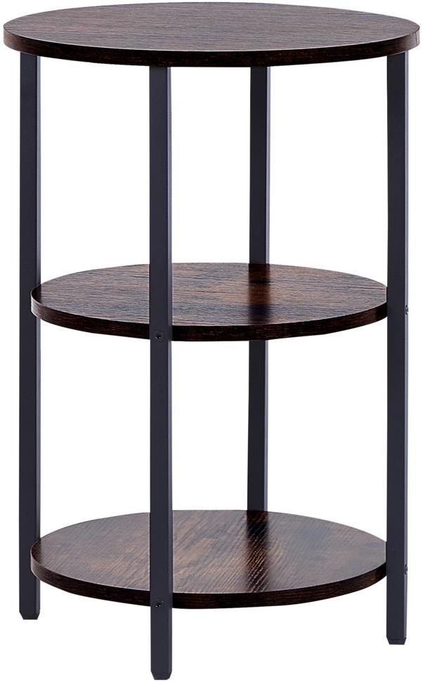 BELIANI tmavé drevo/čierny priemer 40 cm TOLAR Odkladací stolík