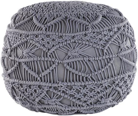 Sivý BELIANI puf 40 × 40 cm KAYSERI Taburetka