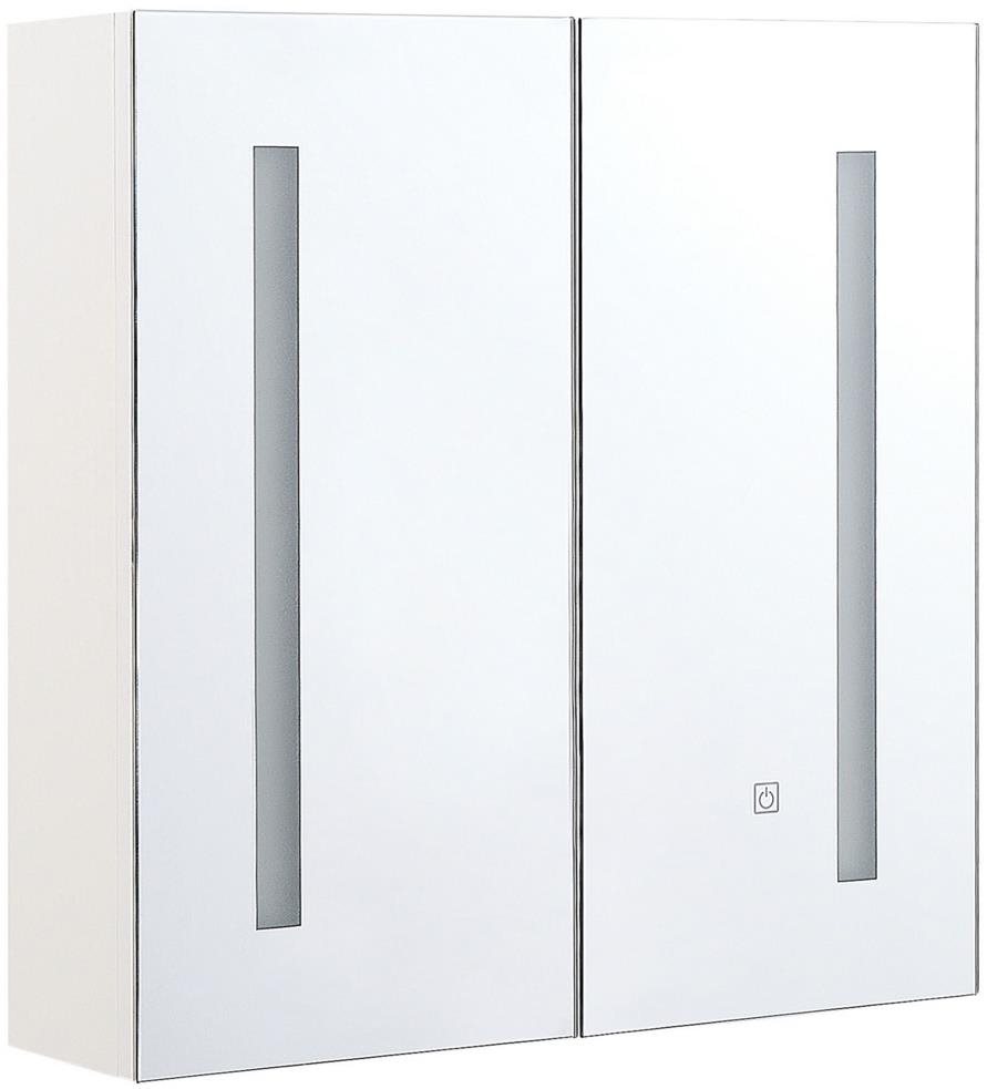BELIANI zrkadlová s LED osvetlením 60 × 60 cm bielo strieborná...