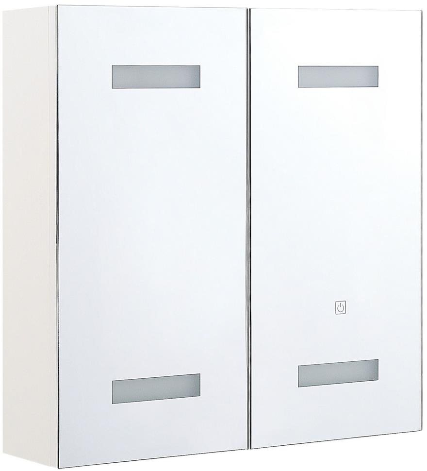 BELIANI zrkadlová s osvetlením LED 60 × 60 cm bielo-strieborná...