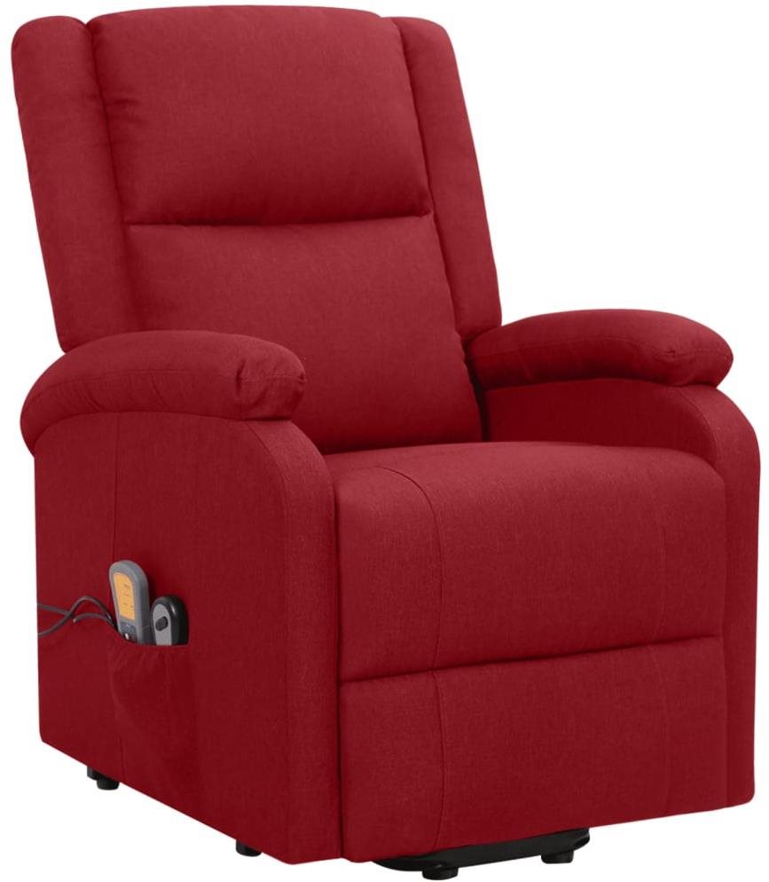 Shumee zdvíhacie polohovacie kreslo vínové textil, 329712 Masážne...