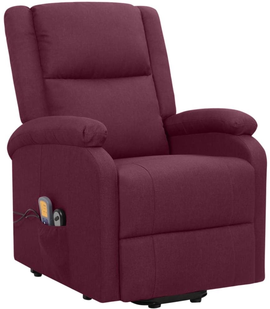 Shumee zdvíhacie polohovacie kreslo fialové textil, 329716 Masážne...
