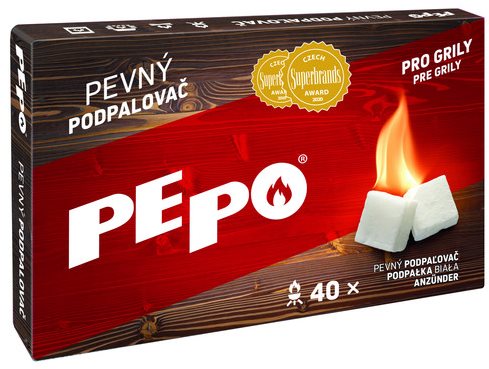 PE-PO pevný podpaľovač – škatuľka 40 podpalov Podpaľovač