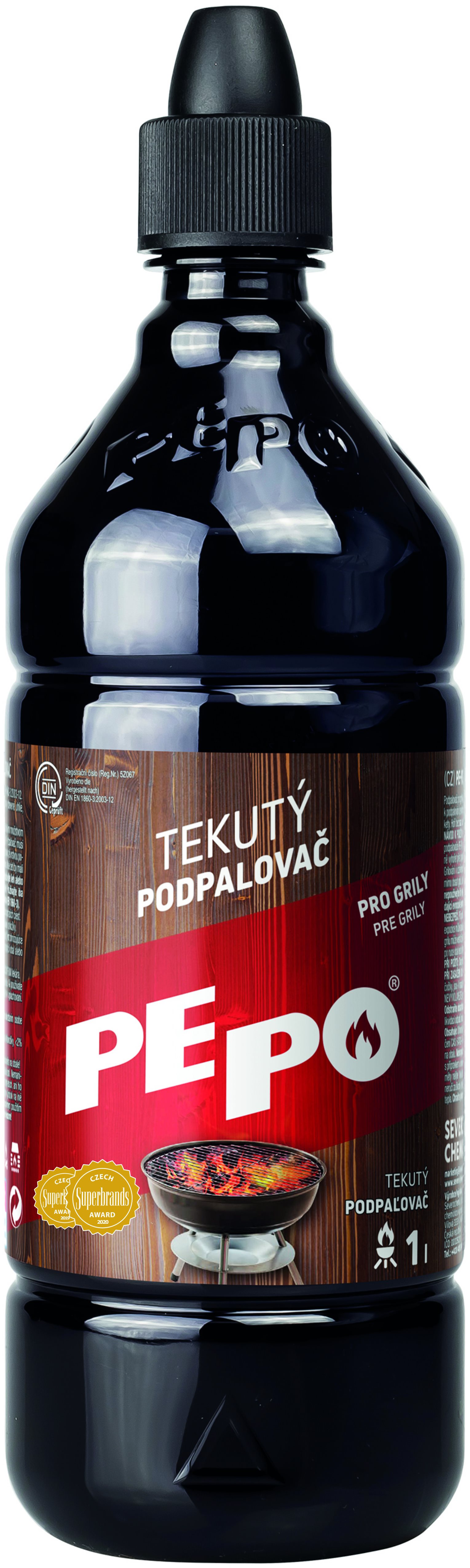 PE-PO tekutý podpaľovač 1 l ČR Podpaľovač