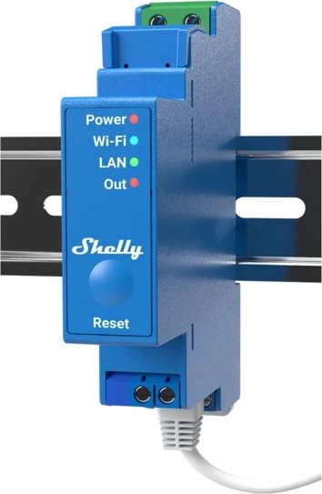 Shelly Pro 1, spínací modul na DIN lištu, WiFi, LAN Spínač