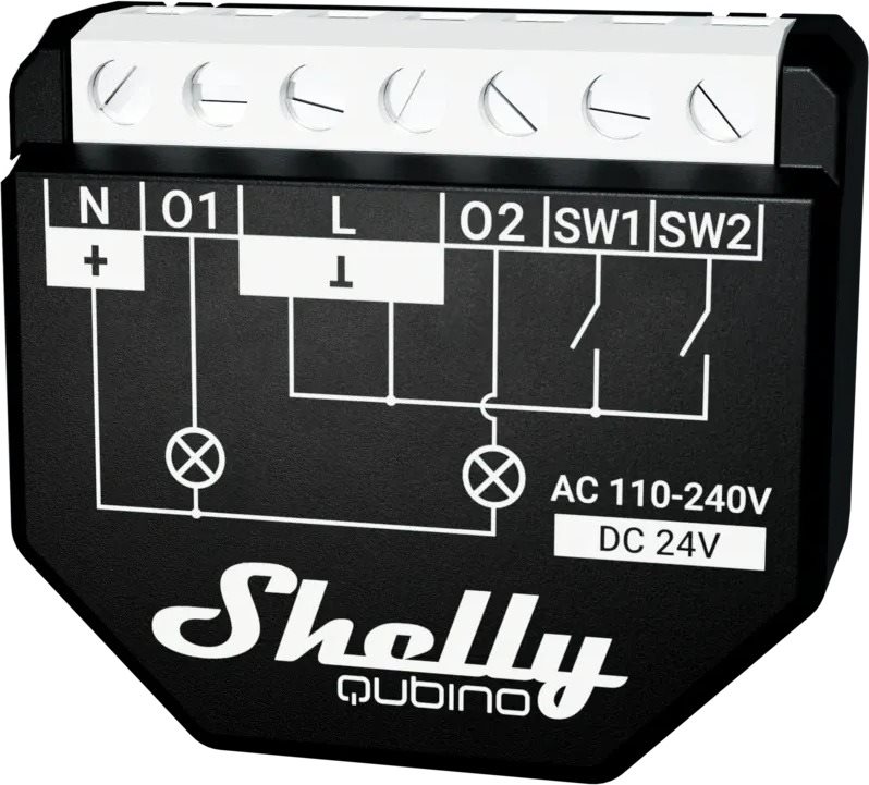 Shelly Wave 2PM, spínací modul, Z-Wave Spínač