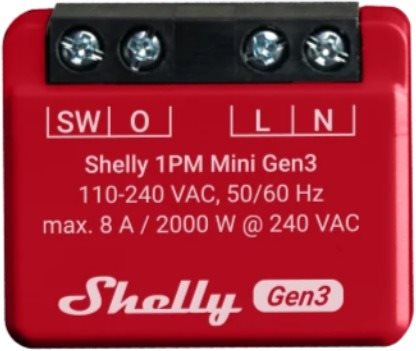 Shelly Plus 1PM Mini, Schaltmodul, WiFi, Gen3 Schalter