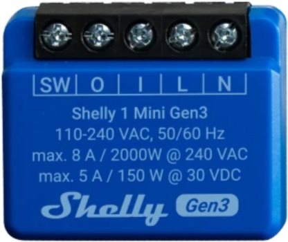 Shelly Plus 1 Mini, Schaltmodul, WiFi, Gen3 Schalter