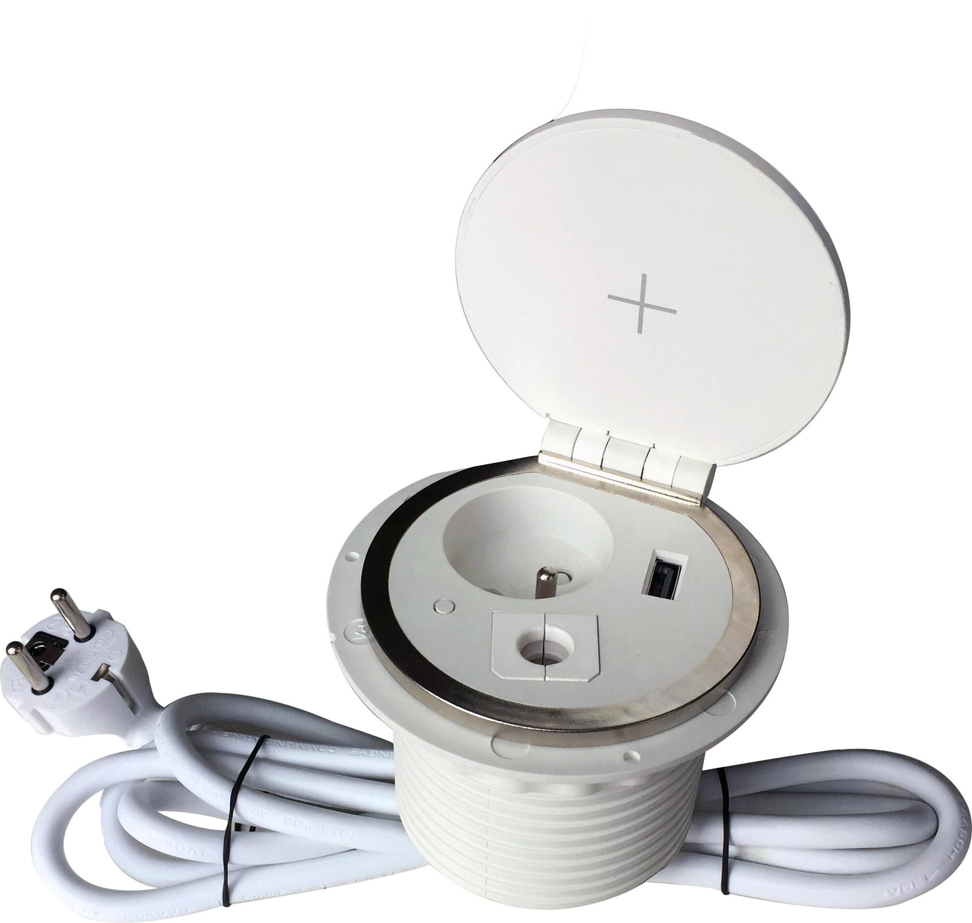 IN Barre d'alimentation encastrée, prise, charge Qi, USB Bloc prise...
