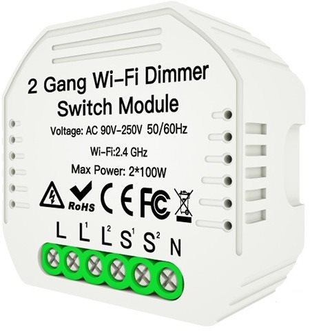 MOES Hidden WLAN Smart Dimmer Switch 2gang Schalter