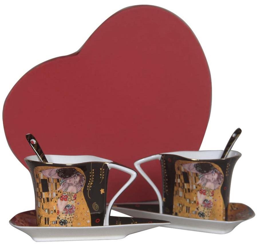 Home Elements Porcelánová šapo sada, 250 ml, Klimt, Bozk tmavý...