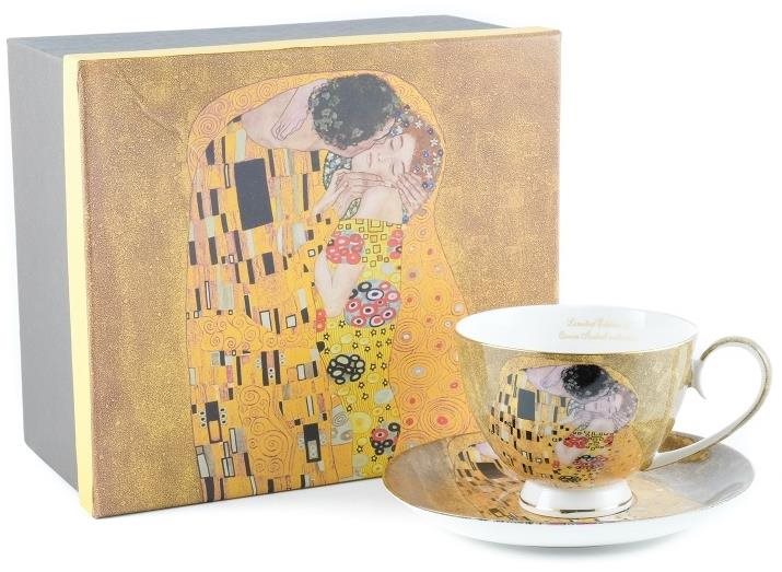 Home Elements Porcelánová šálka 250 ml, s tanierikom, Klimt, Bozk...