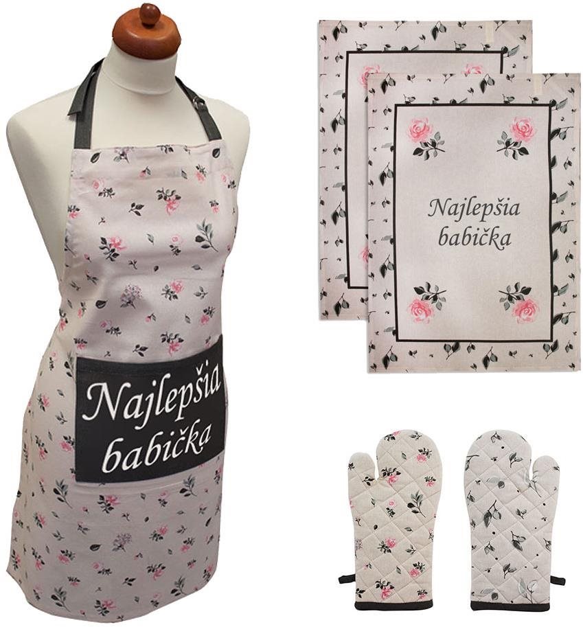 Home Elements Set Najlepšia babička (SK), zástera, chňapka s...