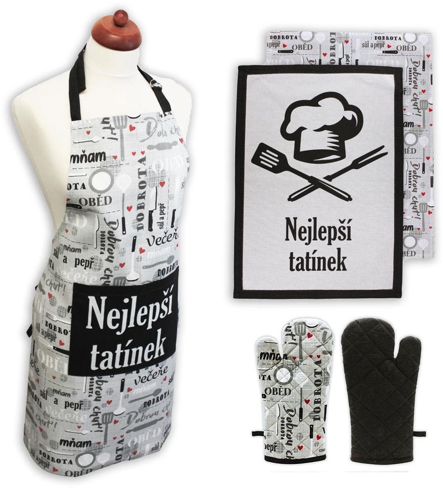 Home Elements Súprava Nejlepší tatínek, zástera, chňapka s...