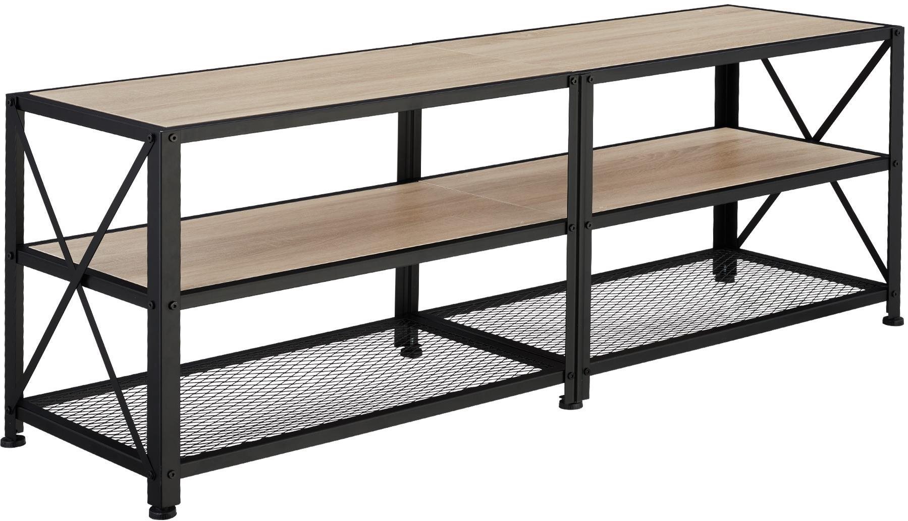 Tectake Televízny stolík – 141 cm, Industrial svetlé drevo, dub...
