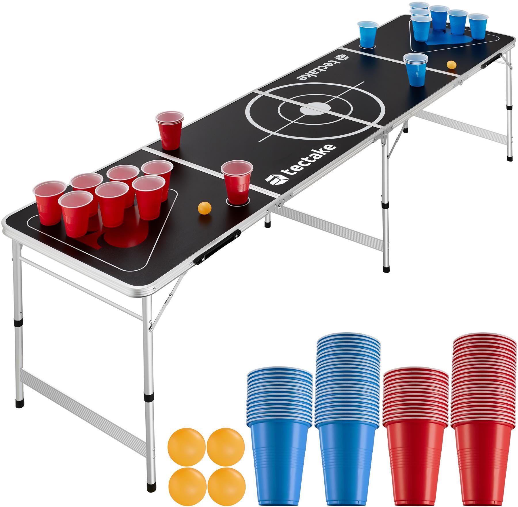 Tectake Pivný pongový stôl Brews & Throws čierny Stôl na beerpong
