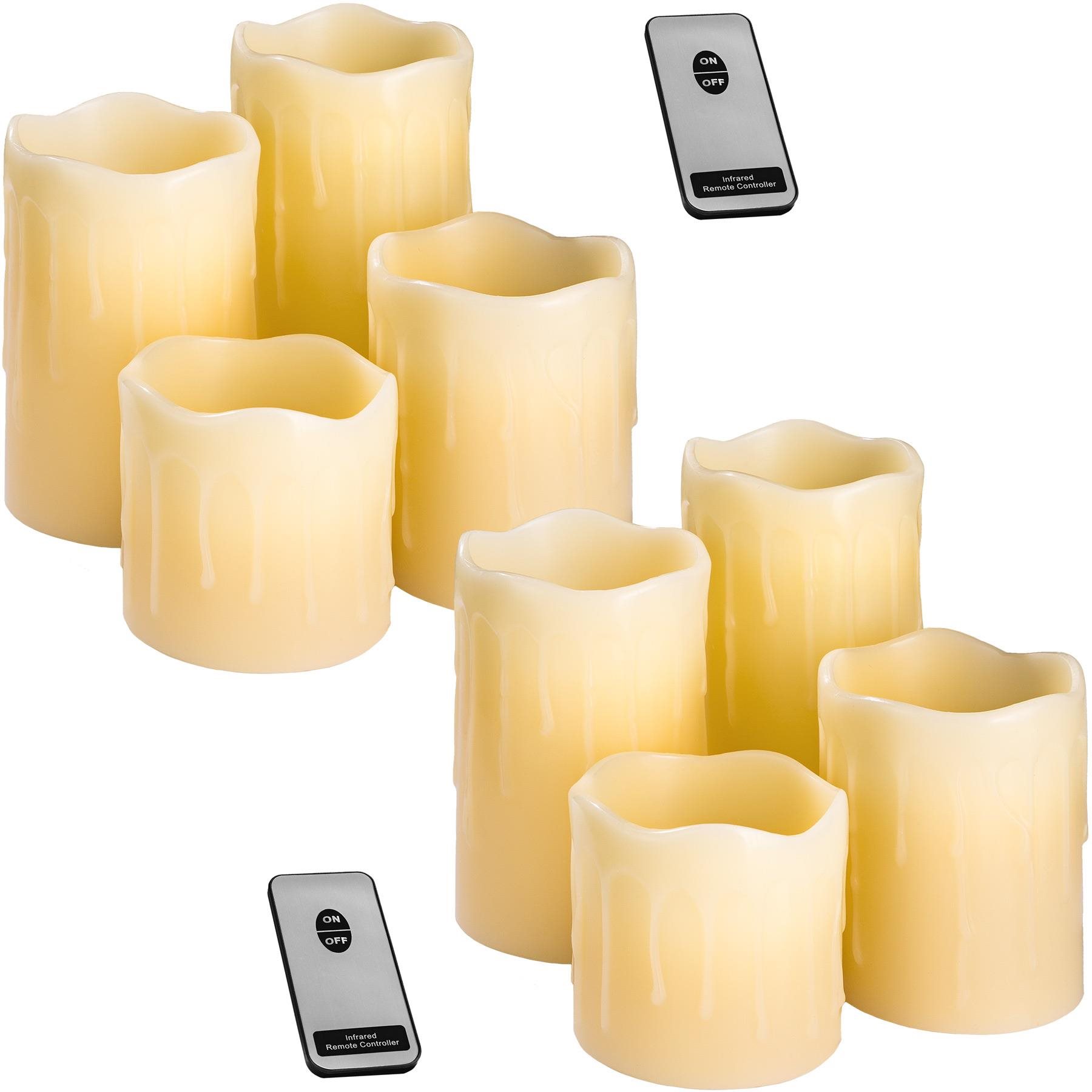 LED sviečky s diaľkovým ovládačom 8 ks biele Led sviečka