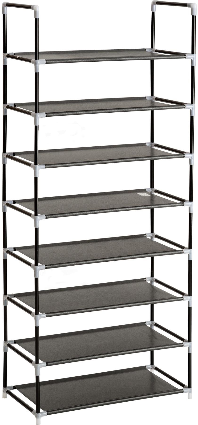 Skrinka na topánky 8-poschodová oceľ 60 × 136,5 × 29,5 cm čierna...