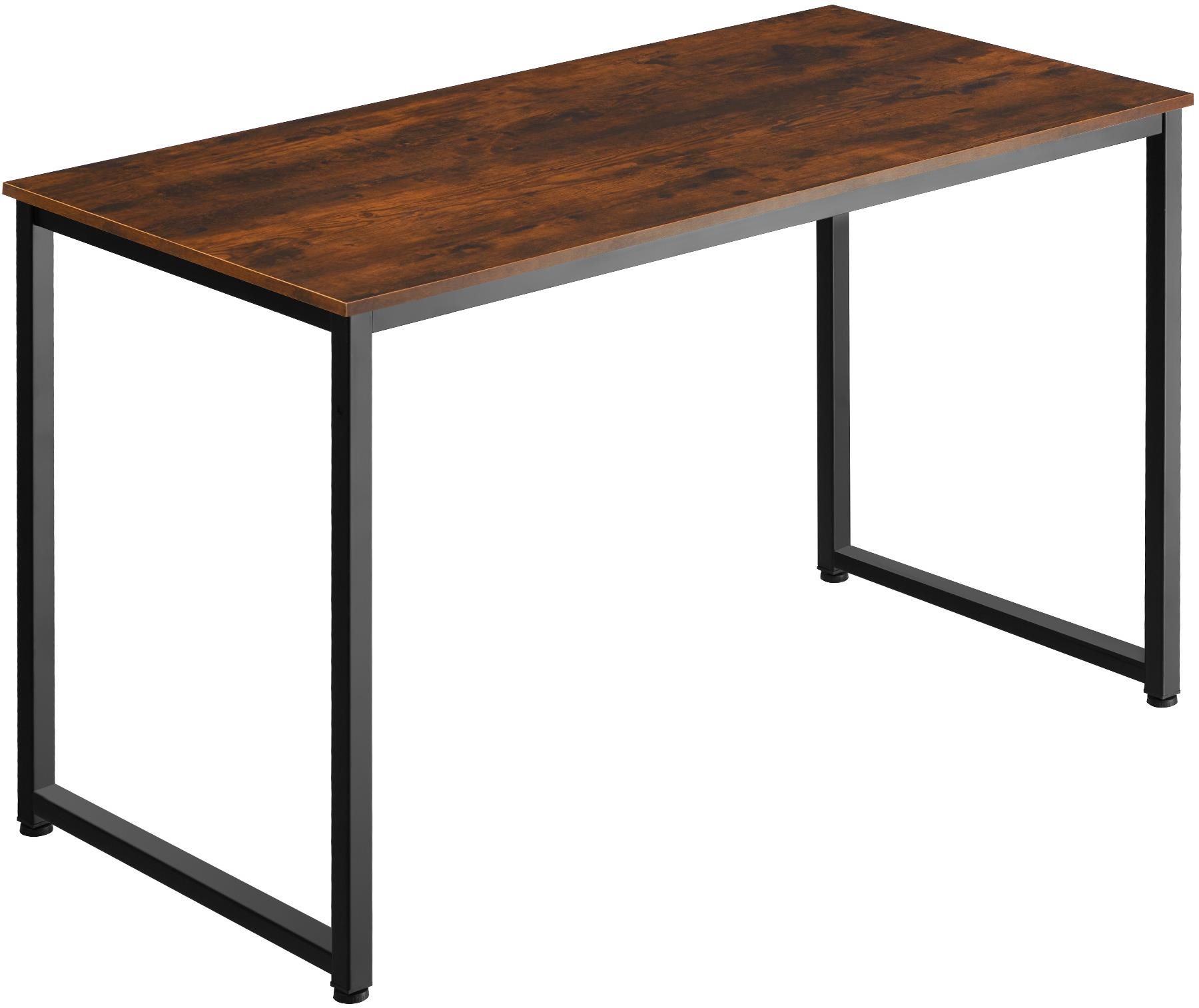 Tectake Pracovný stôl Flint, Industrial tmavé drevo,120 cm Písací...