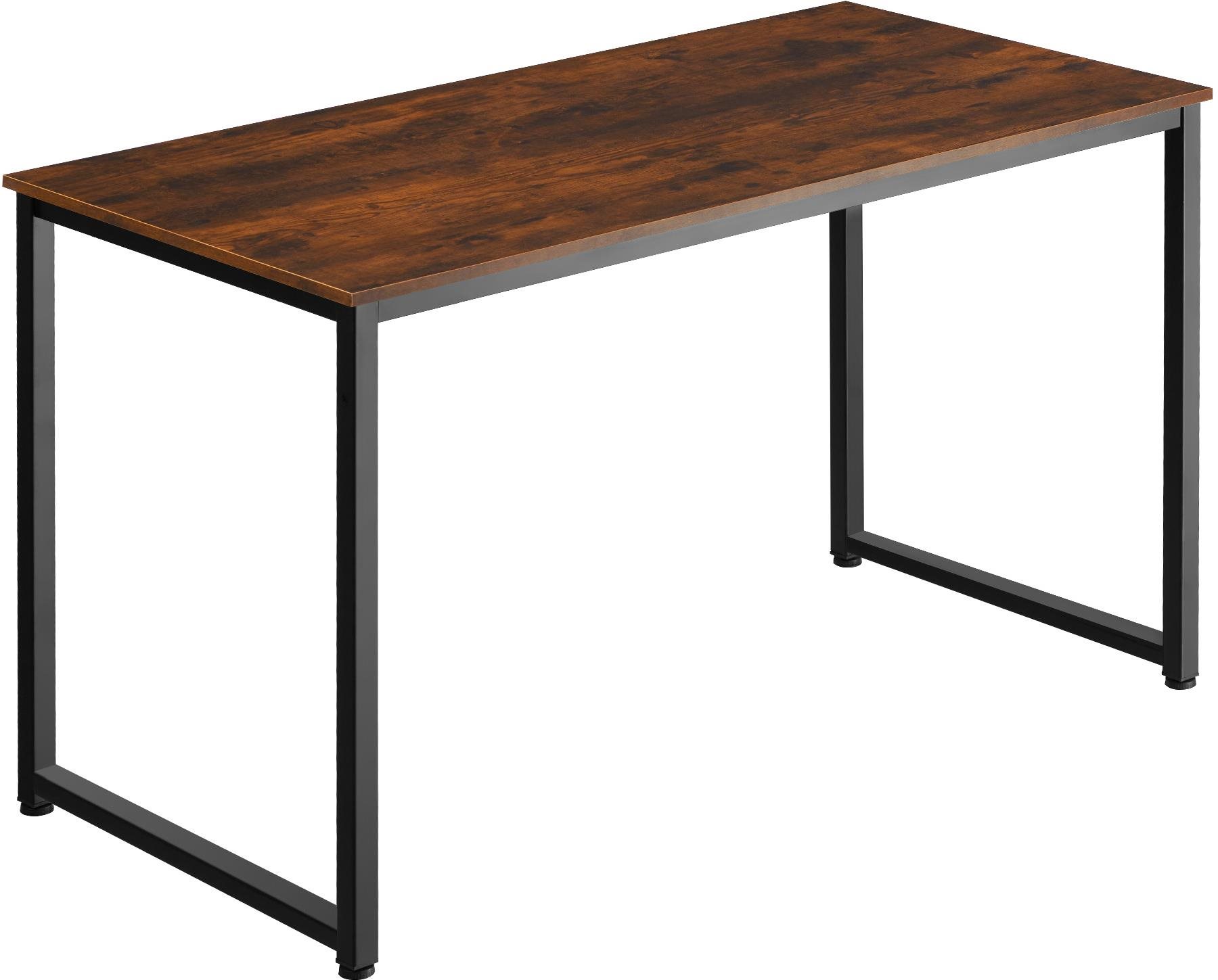 Tectake Pracovný stôl Flint, Industrial tmavé drevo,140 cm Písací...