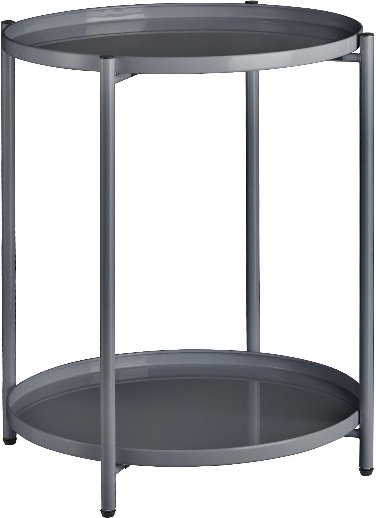 Tectake Odkladací stolík Oxford 45,5 × 45,5 × 53 cm, tmavo sivý...