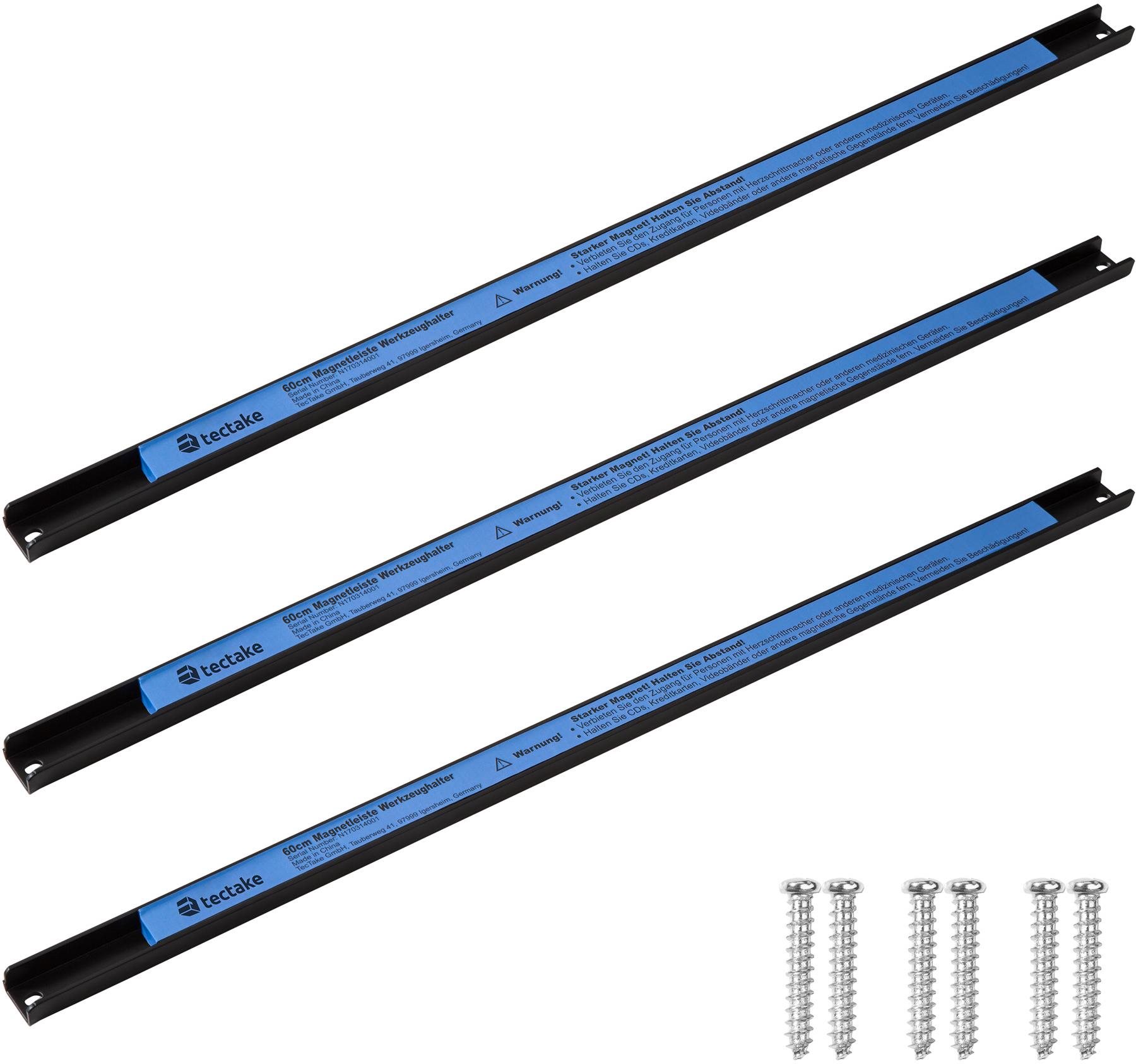 Tectake Magnetická lišta na náradie 60cm, 3 Magnetická lišta na...