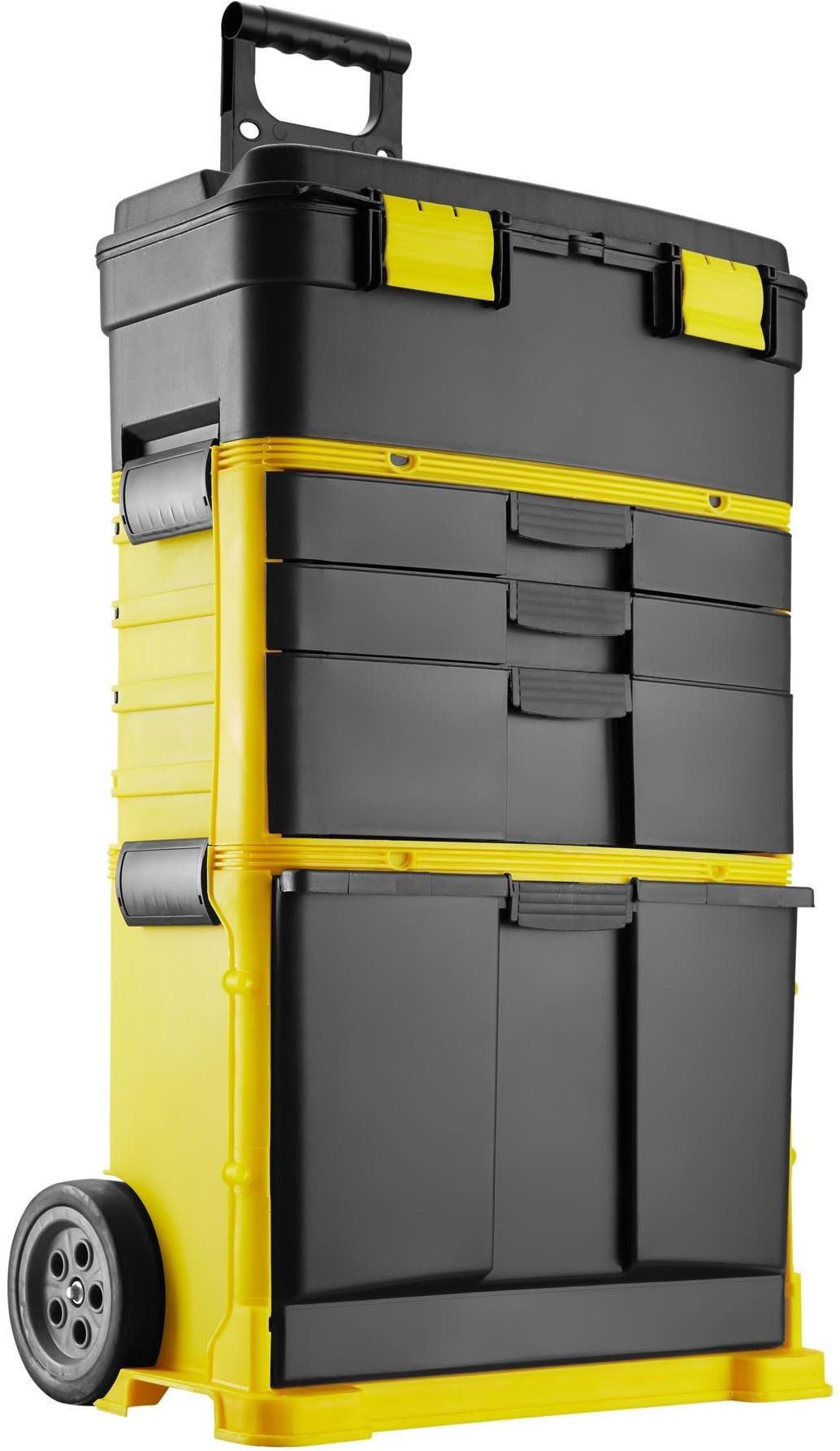 Tectake Pojazdný box na náradie Stipe, čierna/žltá Box na náradie