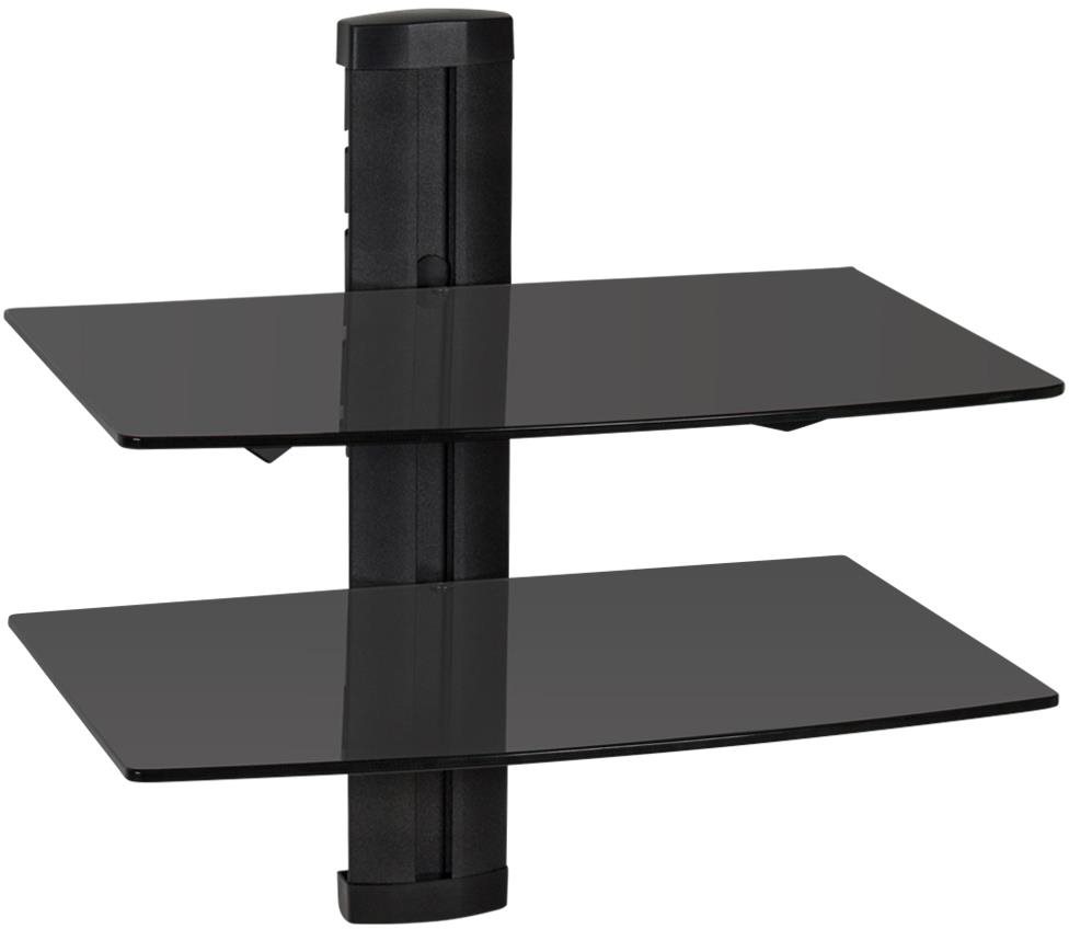 Policový systém na DVD / SAT dve poličky 45 × 42 × 30 cm, čierna...
