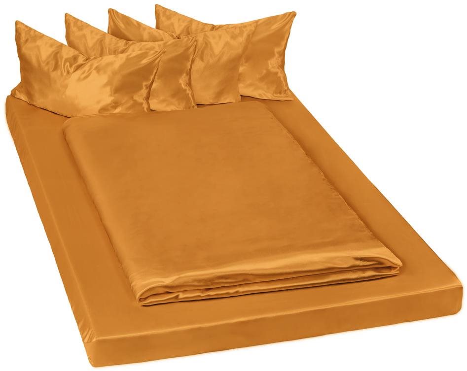 Tectake Posteľné obliečky mikrosatén 200 × 150 cm 6-dielne, hnedé...