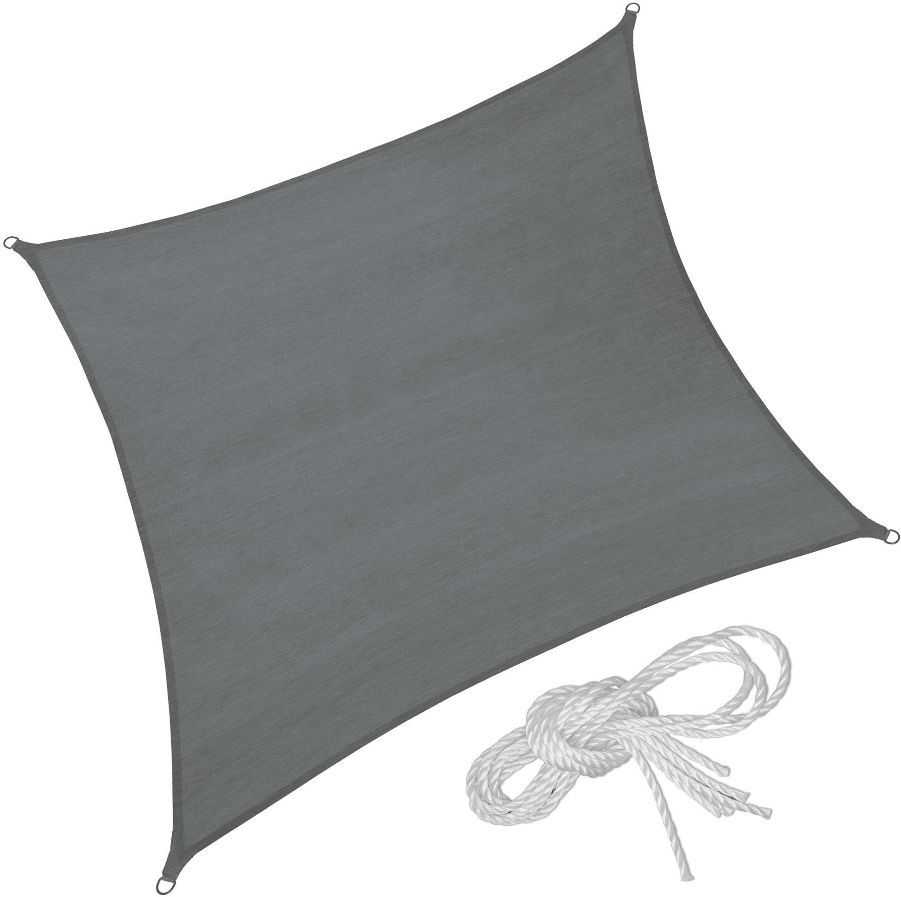 Tectake Tieniaca plachta proti slnku štvorec, sivá, 400 × 400 cm...
