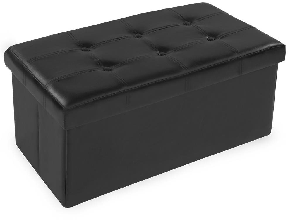 Box skladací s úložným priestorom 80 × 40 × 40 cm, čierny Taburetka