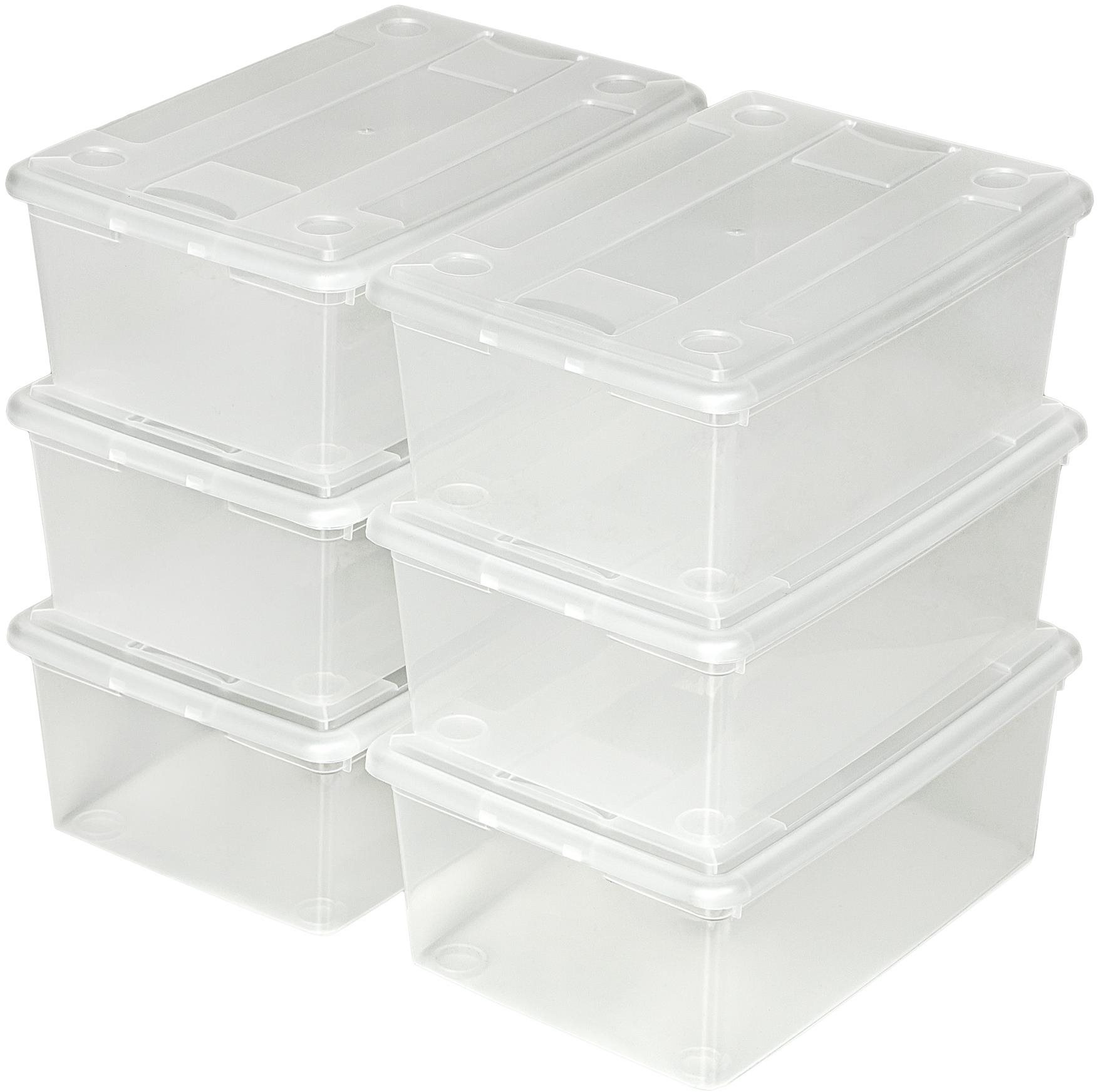 Tectake - Úložné boxy plastové škatule sada 24-dielna - priehľadná...