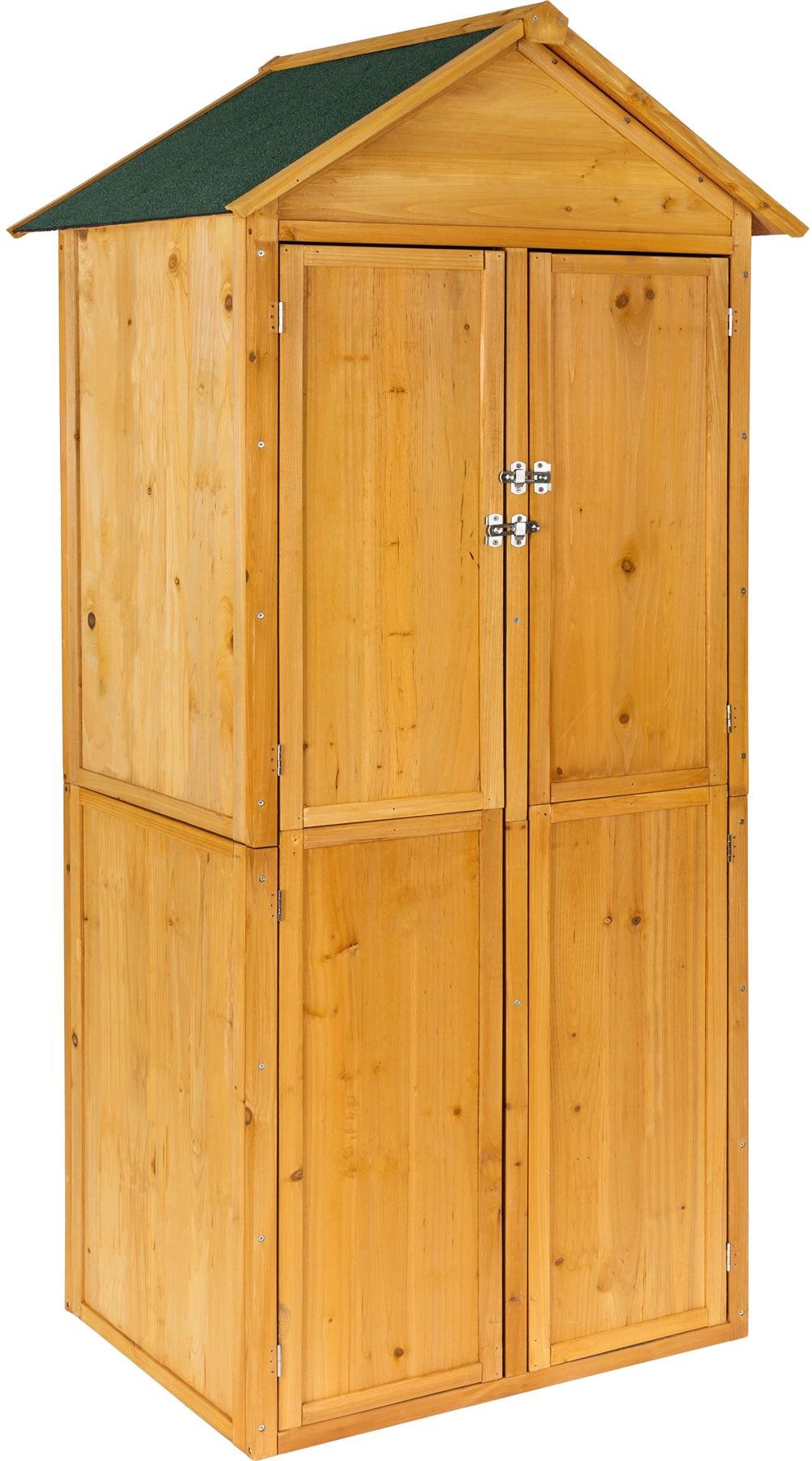 TECTAKE Skriňa záhradná, drevená, hnedá 213,5 × 80,5 × 60 cm...
