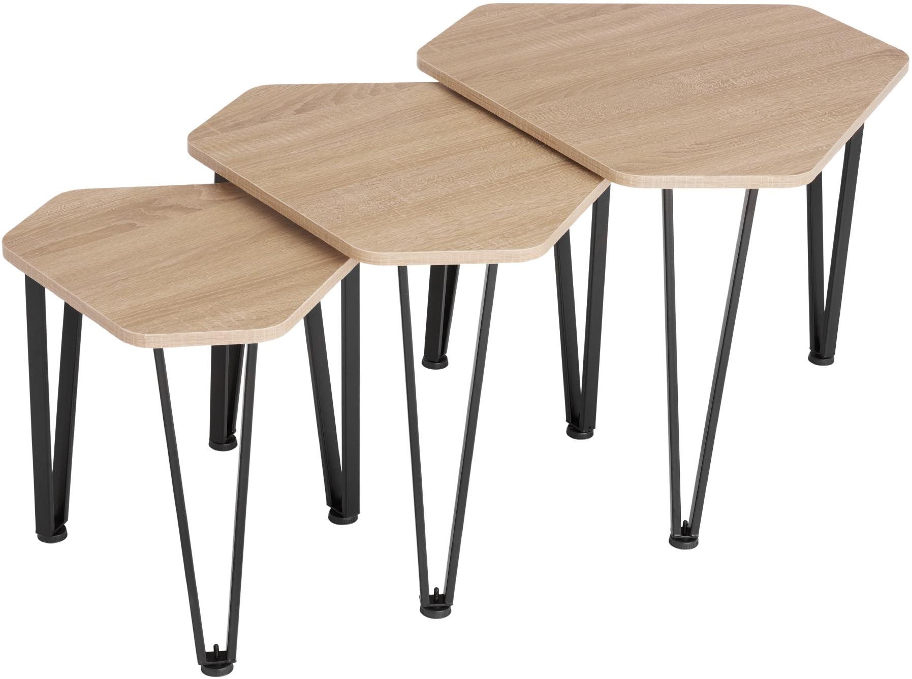 TecTake Odkladací stolík Torquay – sada – Industrial svetlé drevo,...