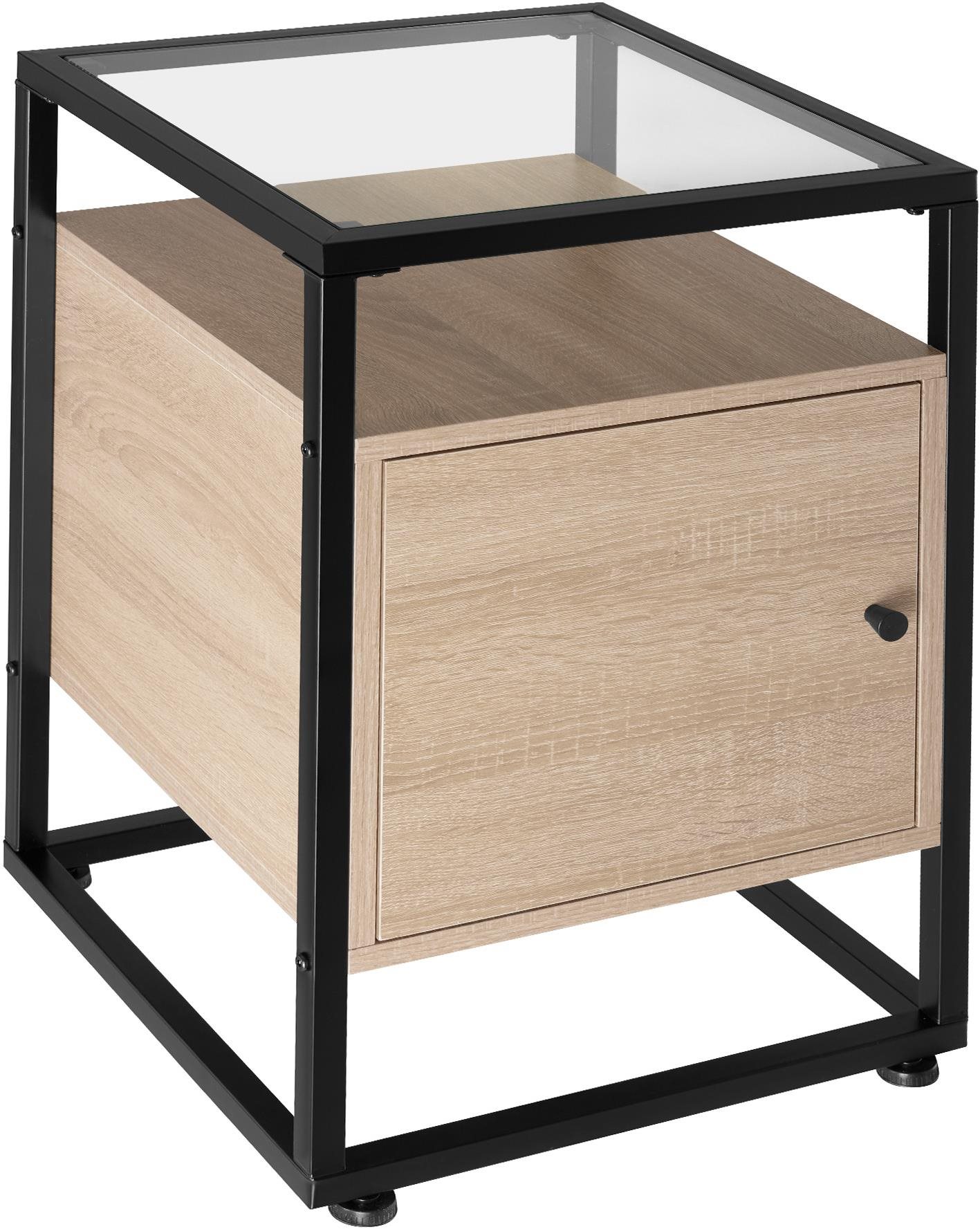 TecTake Nočný stolík Dudley 40 × 43 × 60,5 cm – Industrial svetlé...