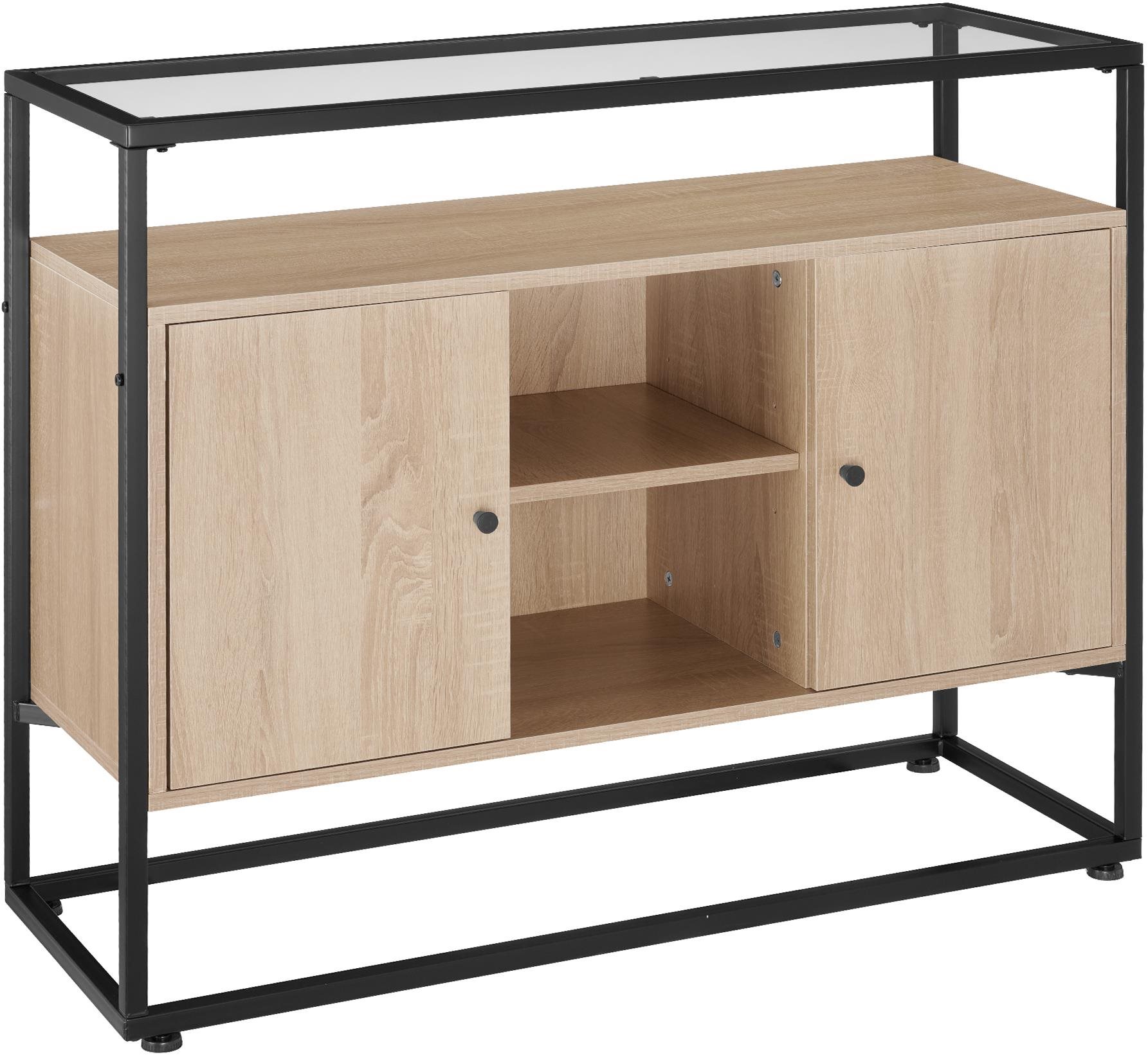 TecTake Komoda Oldham 100 × 38 × 80,5 cm – Industrial svetlé drevo,...
