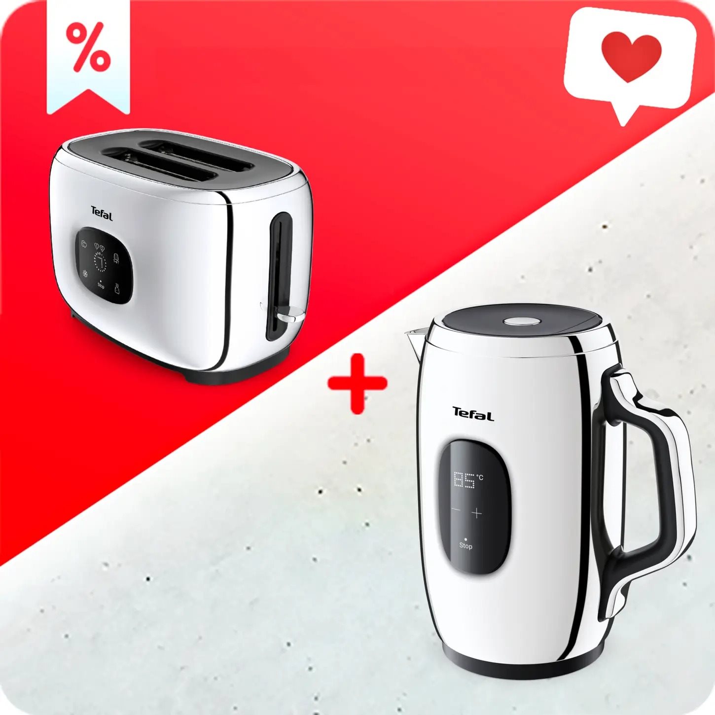 Tefal Majestuo KI883D10 + Toaster Tefal TT883D10 Majestuo aus...