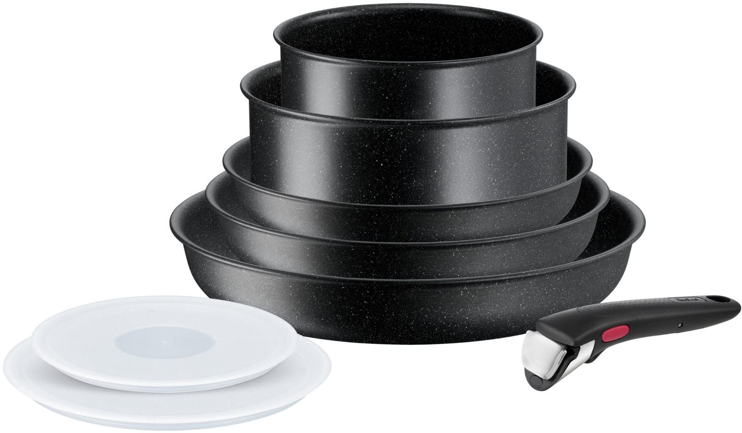 Tefal Ingenio Black Stone 8-teiliges Kochgeschirr-Set L3998802...